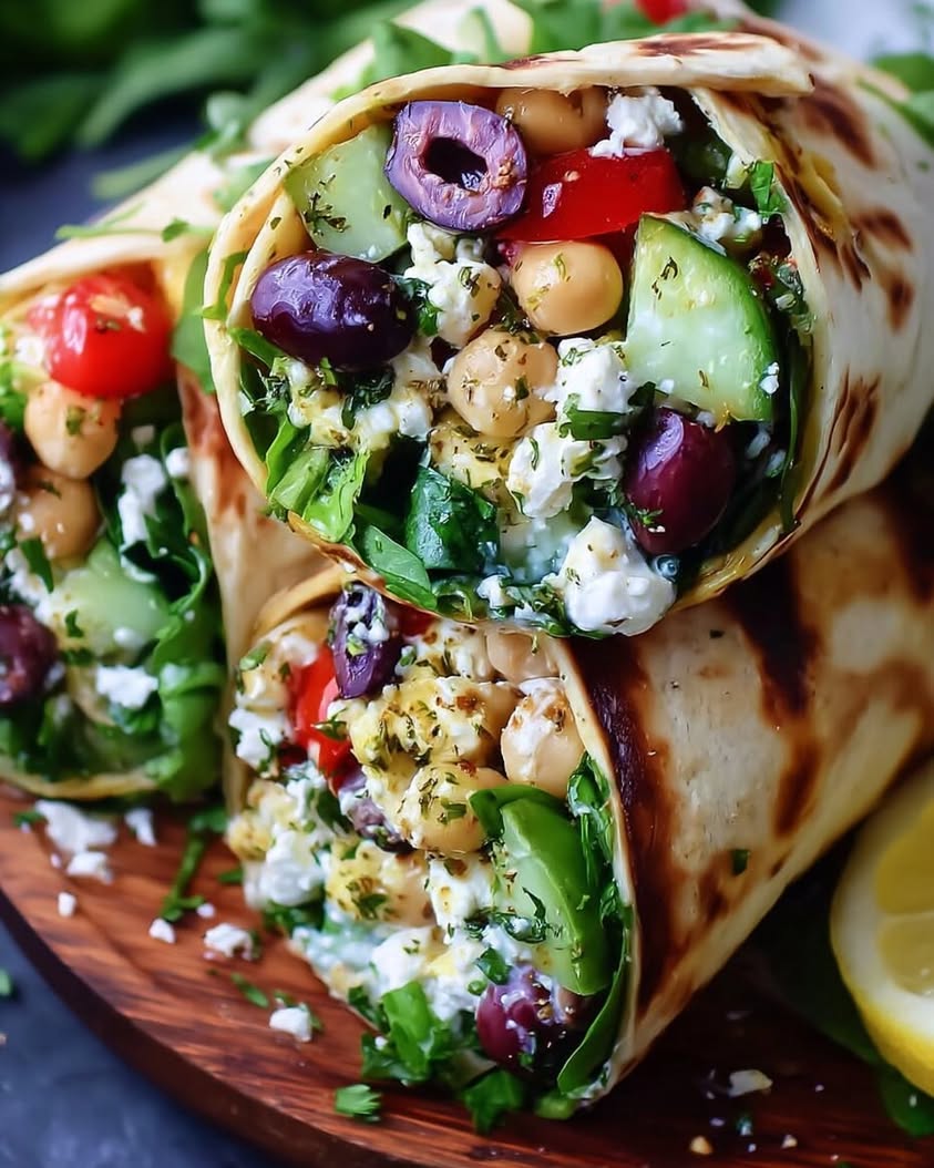Mediterranean Chickpea Feta Wraps
