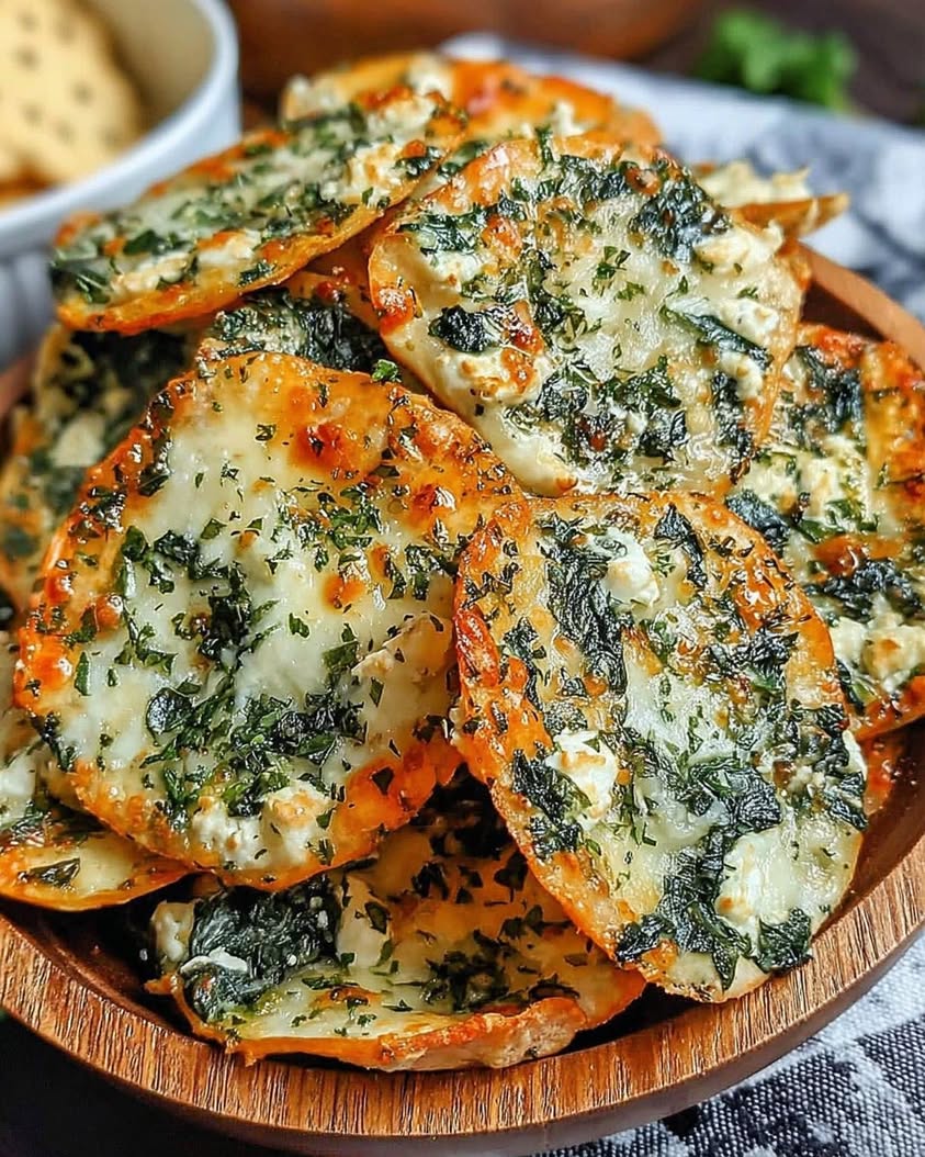 Mediterranean Spinach and Feta Cheese Crisps 1