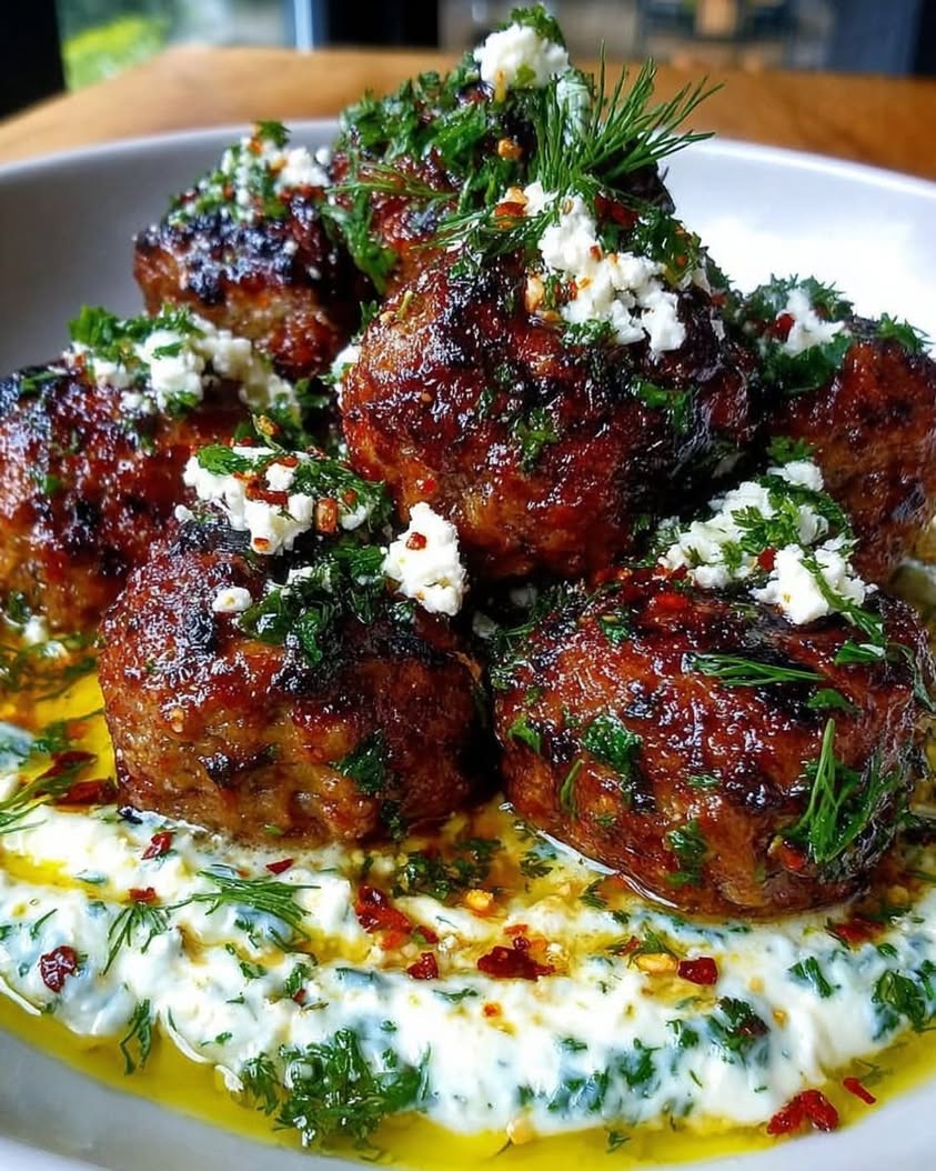 Mini Greek Meatball Bites with Tzatziki 1