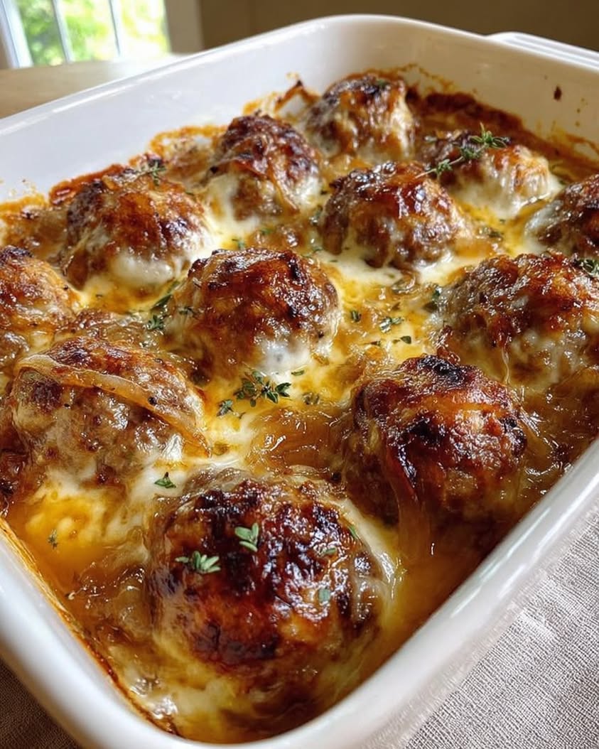 Quick French Onion Meatballs