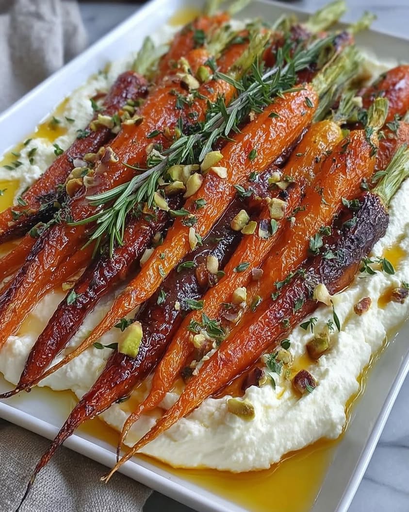 Roasted Carrots with Whipped Ricotta and Hot Honey