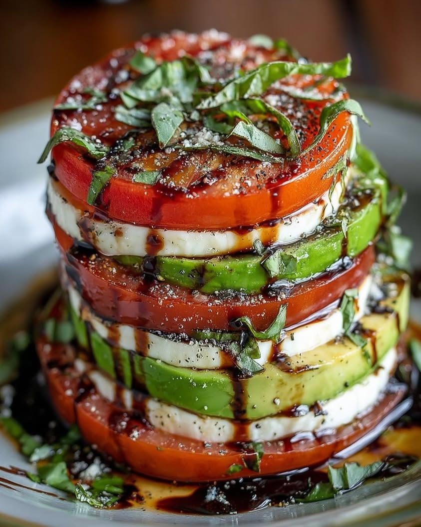 Roasted Tomato Caprese Towers