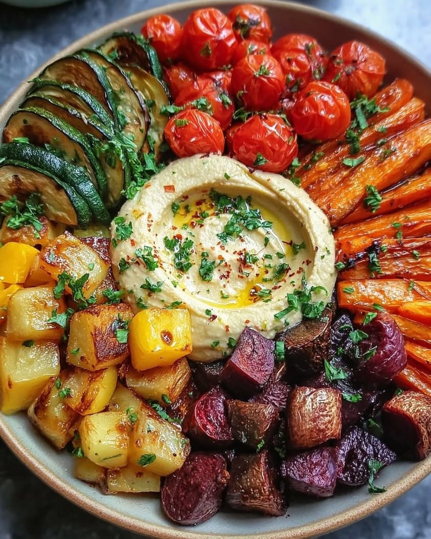Roasted Veggie and Hummus Bowl 1
