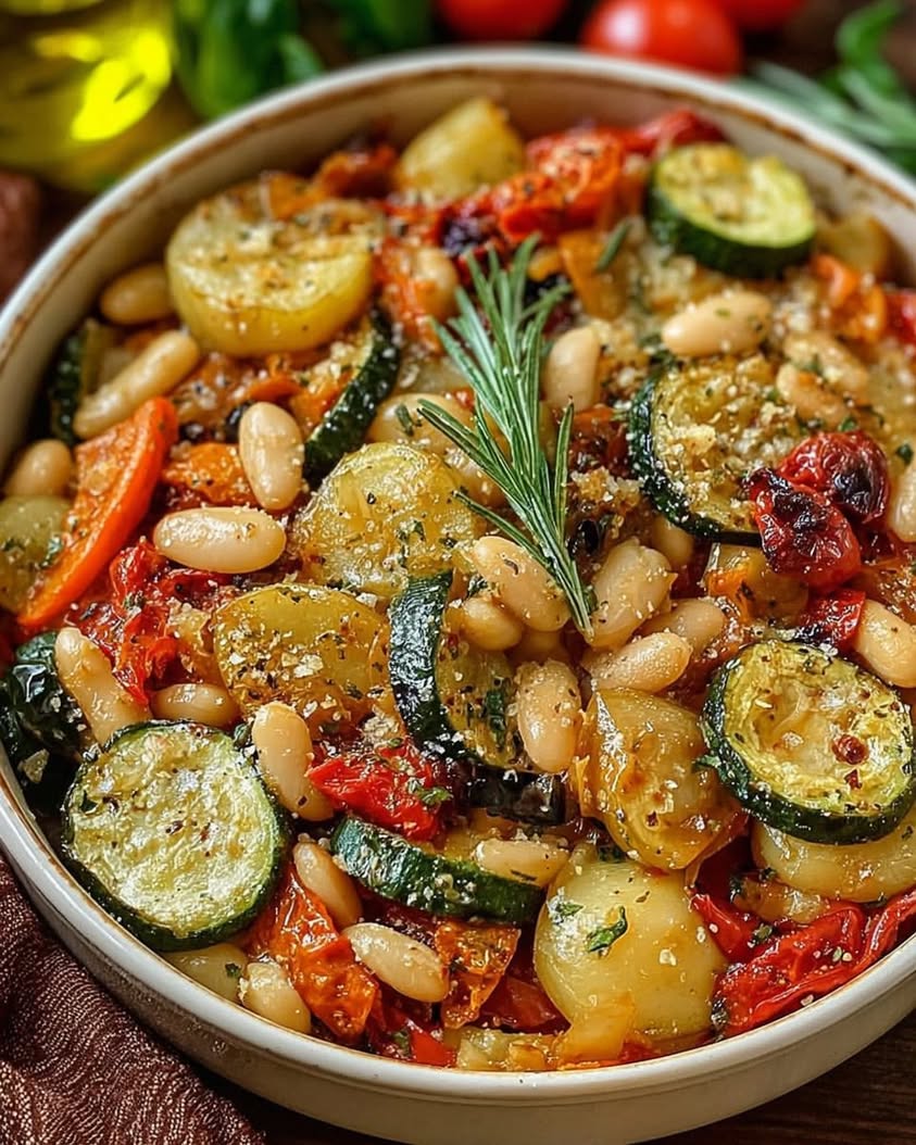 Rustic Roasted Vegetable Bake with Cannellini Beans 1