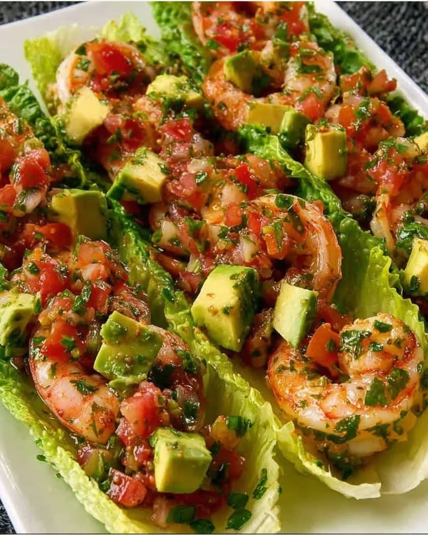 Shrimp Avocado Lettuce Boats 1