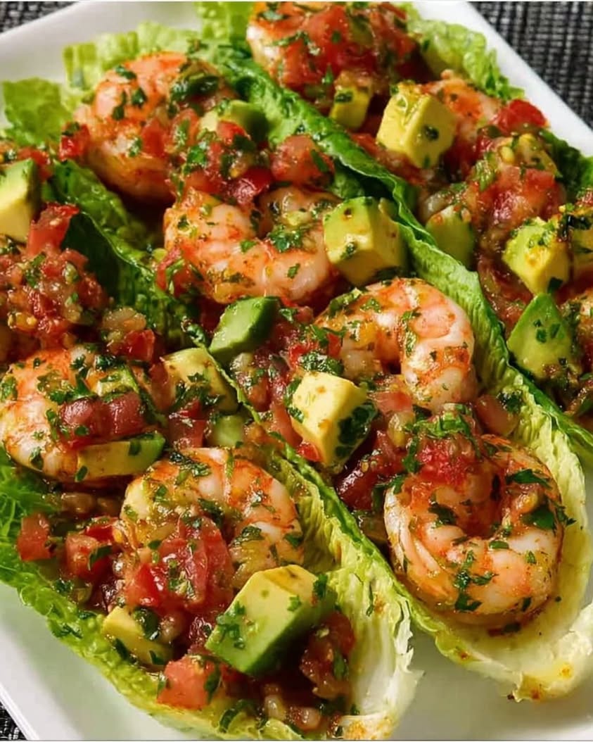 Easy Shrimp Avocado Lettuce Boats Recipe for a Low Carb Lunch