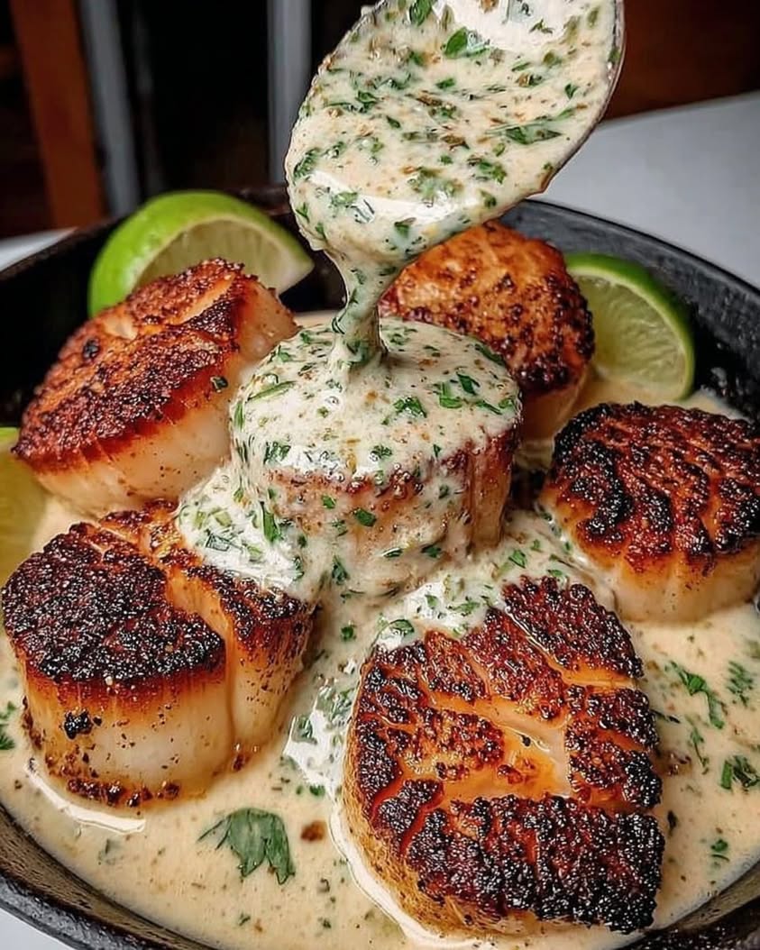 Sizzling Scallops with Zesty Lime Cilantro Sauce 2