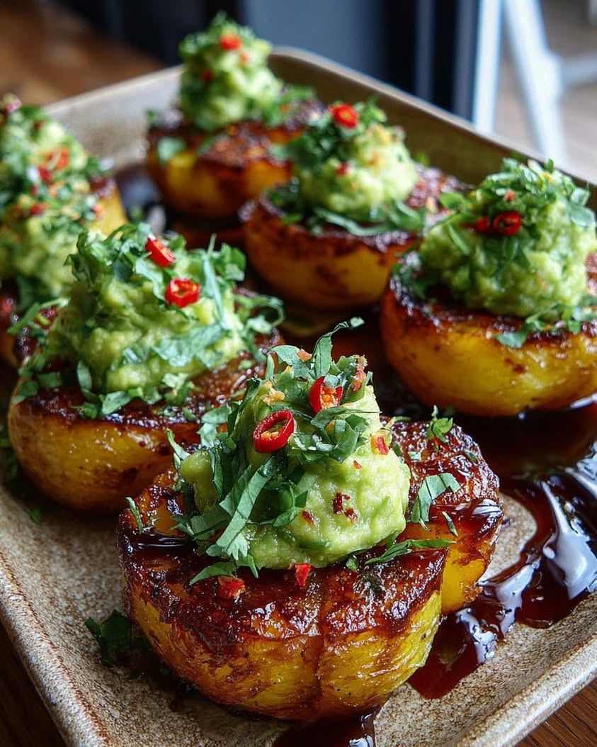 Smashed Potatoes with Creamy Avocado and Chili Honey: The Perfect Side