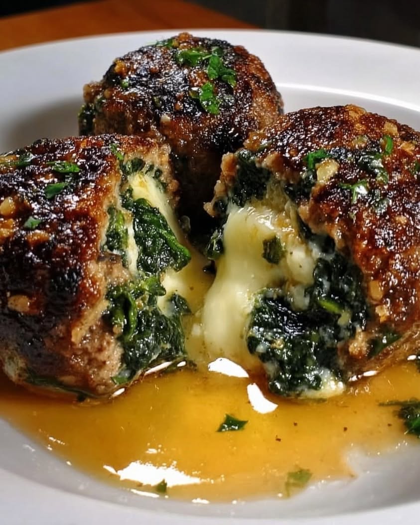 Mozzarella Stuffed Spinach Garlic Meatballs Recipe You Need to Try