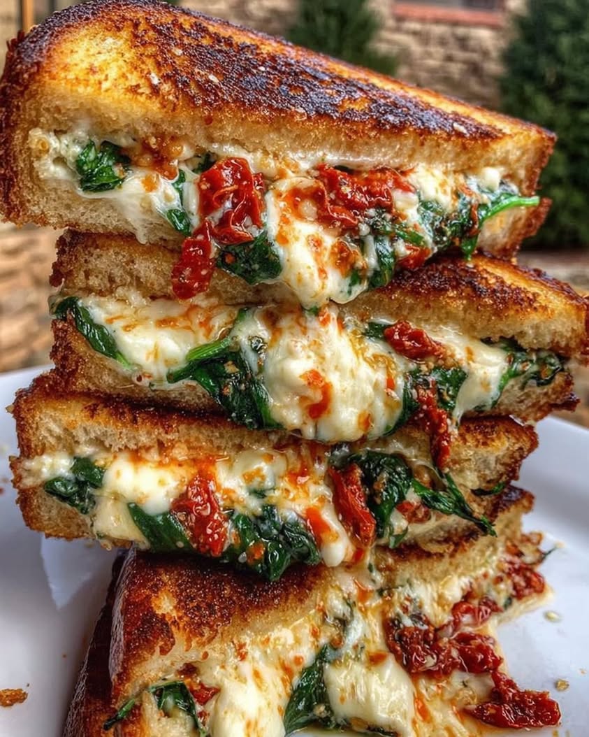 Sun Dried Tomato Spinach and Ricotta Grilled Cheese 2