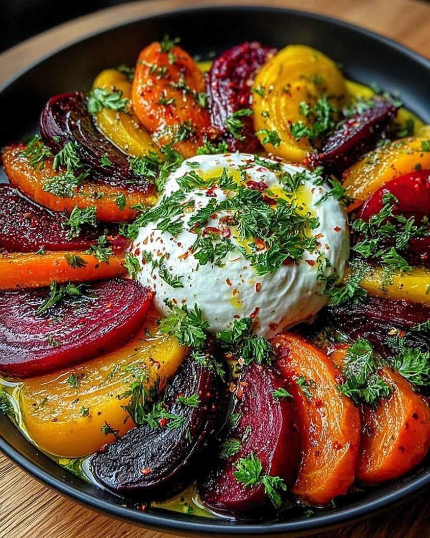 Vibrant Roasted Beets and Carrots with Creamy Burrata: A Perfect Salad