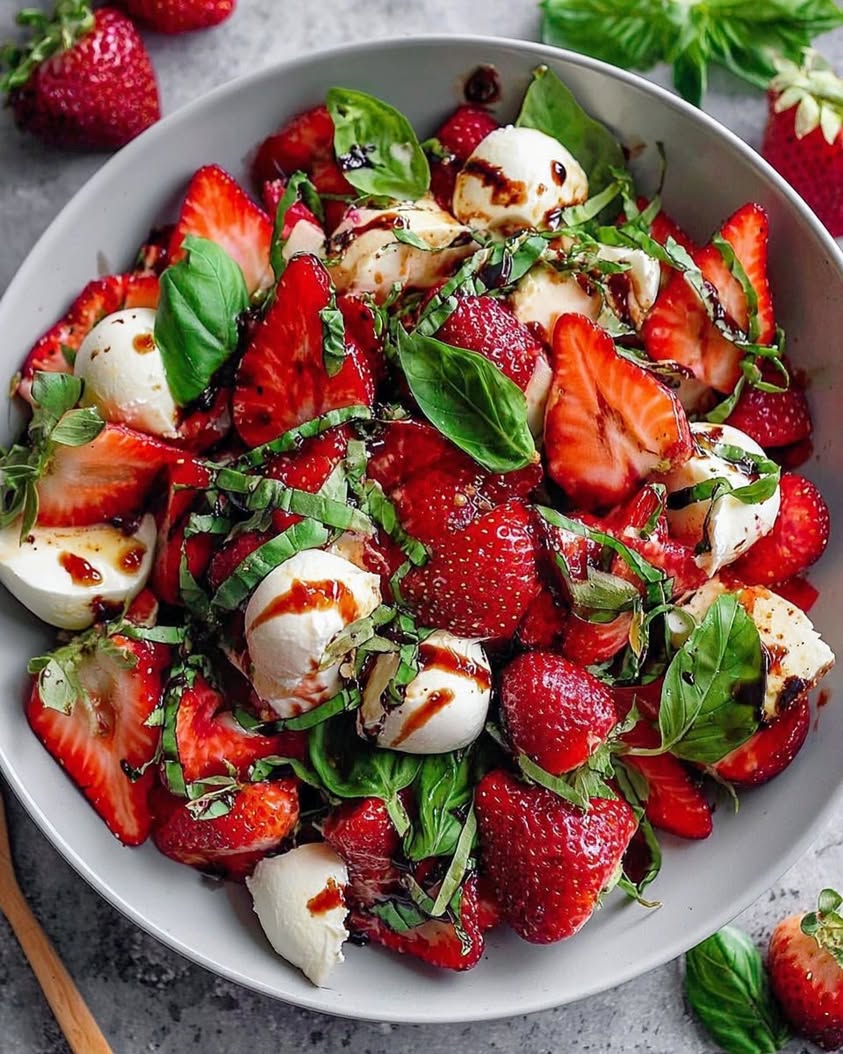 Balsamic Strawberry Caprese Salad