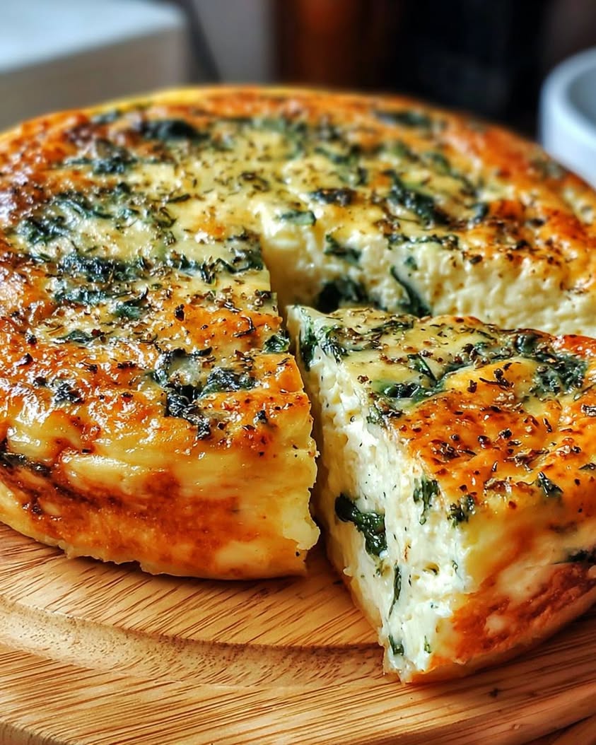 Cottage Cheese Spinach Crustless Quiche