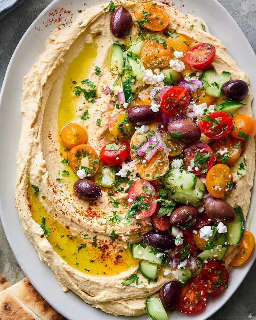 Greek Style Loaded Hummus