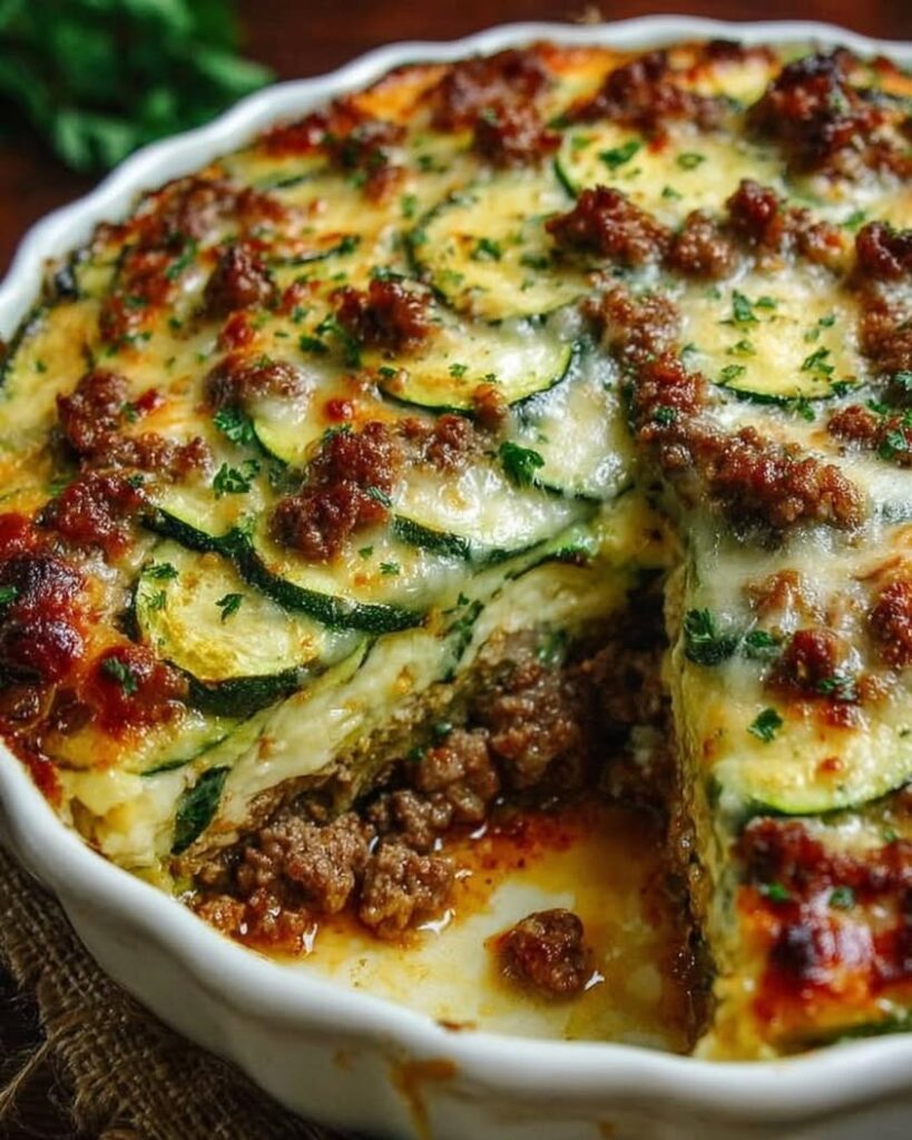 Ground Beef Zucchini Bake Low Carb