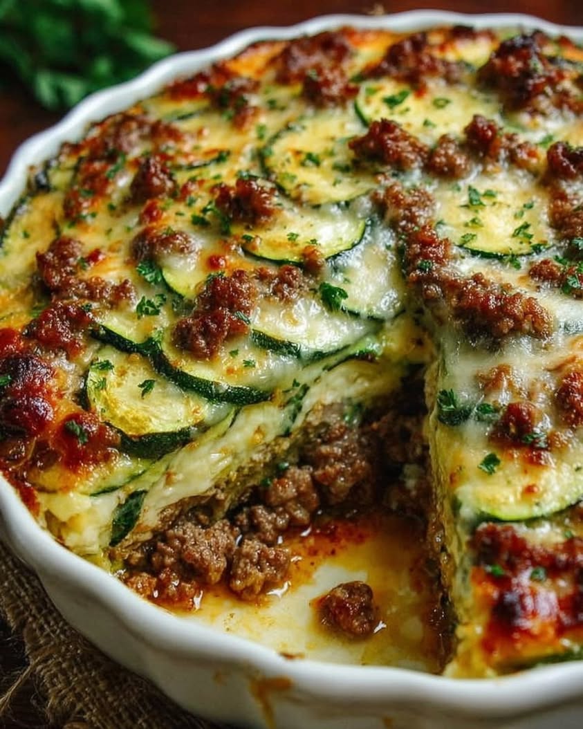 Ground Beef Zucchini Bake Low Carb