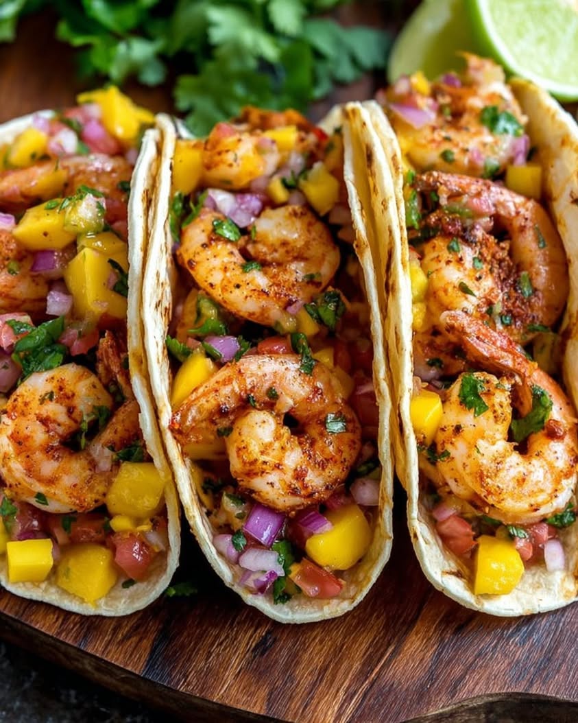 Spicy Shrimp Tacos with Mango Salsa
