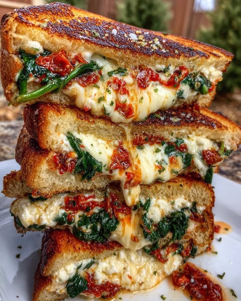 The Ultimate Sun-Dried Tomato Spinach Ricotta Grilled Cheese Recipe