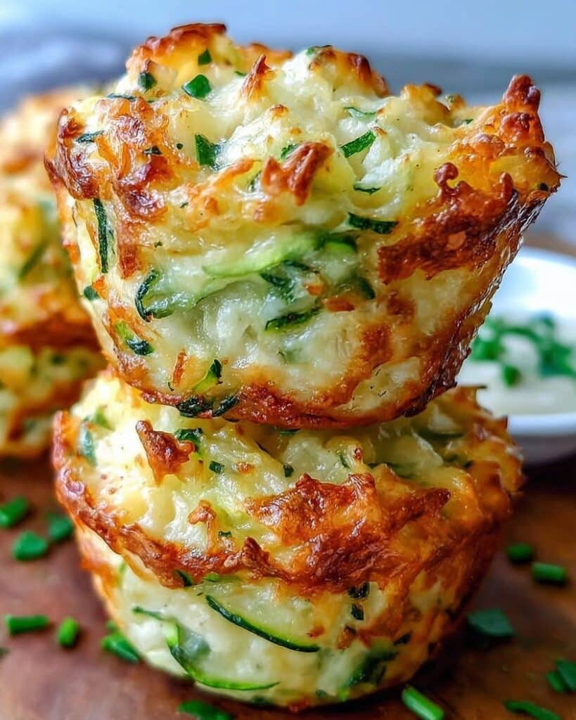 Crispy Parmesan Zucchini Potato Muffins
