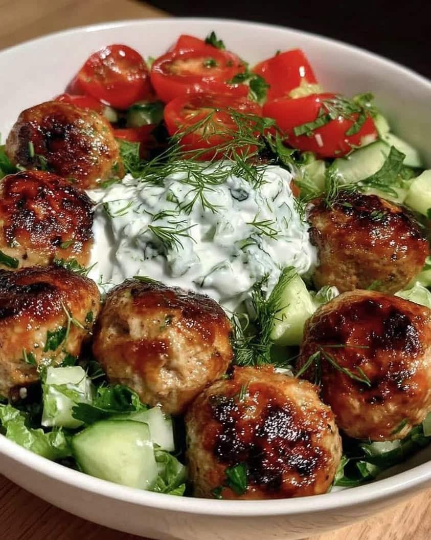 The Ultimate Greek Chicken Meatballs with Creamy Homemade Tzatziki Recipe 5 Greek Chicken Meatballs with Homemade Tzatziki 1