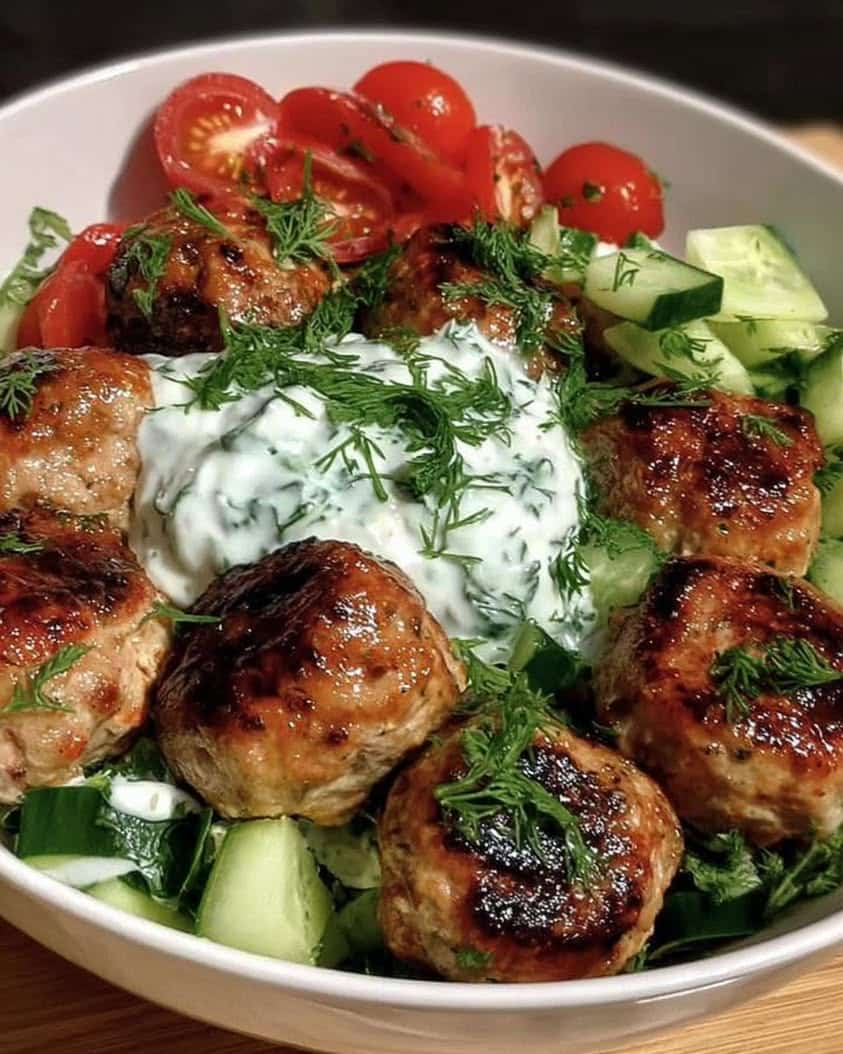 How to Make Greek Chicken Meatballs with Homemade Tzatziki