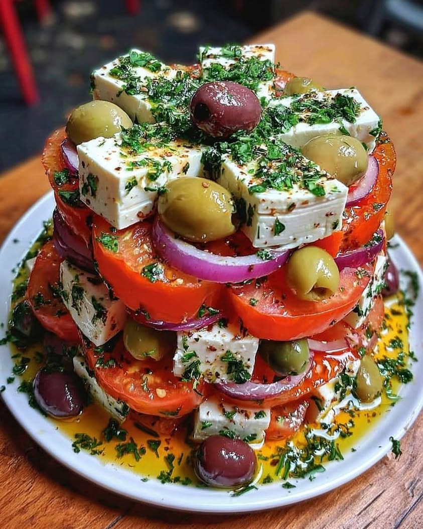 The Ultimate Greek Feta Salad Tower Recipe for a Showstopping Appetizer