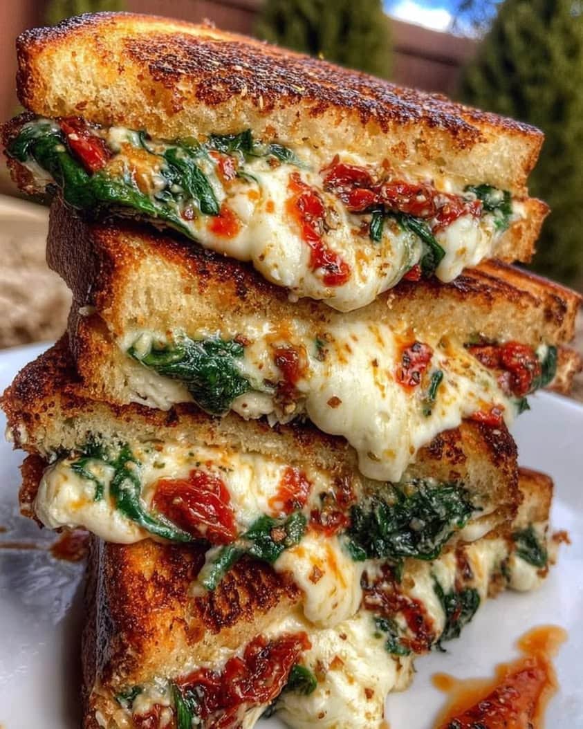 The Ultimate Sun-Dried Tomato Spinach Ricotta Grilled Cheese Recipe
