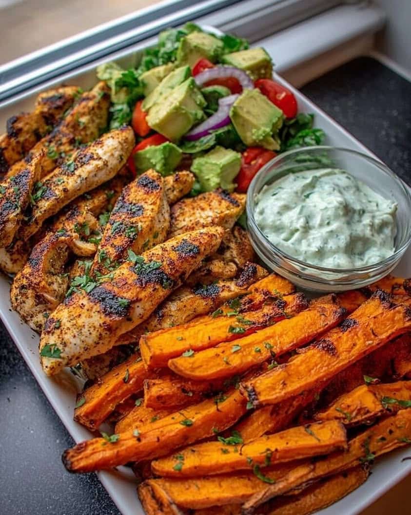 The Ultimate Grilled Chicken and Sweet Potato Bowl with Avocado Salsa