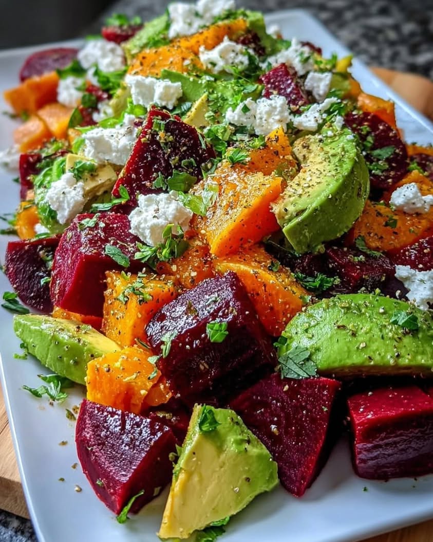 Vibrant Roasted Beet Sweet Potato Avocado Salad Recipe for Healthy Eating 5 Vibrant Roasted Beet Sweet Potato Avocado Salad