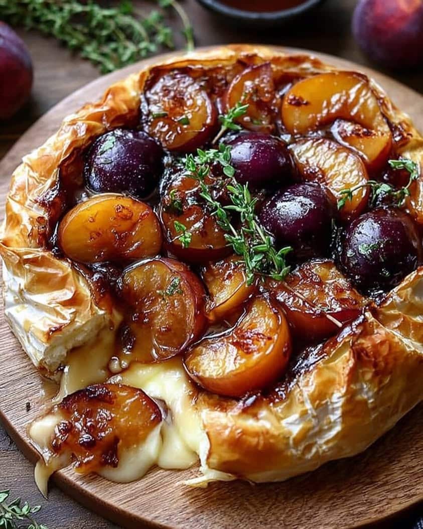 The Ultimate Baked Brie with Roasted Plums and Thyme Recipe 1 Baked Brie with Roasted Plums and Thyme