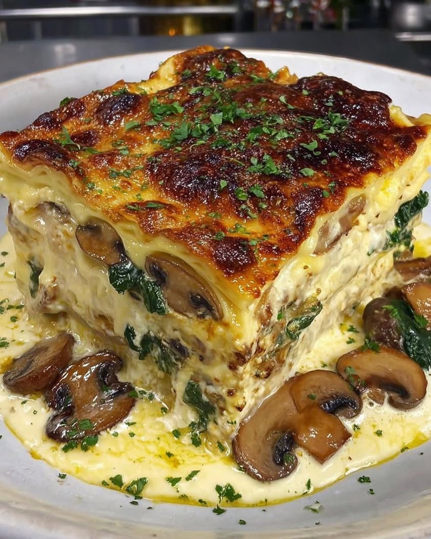 Cottage Cheese Mushroom Spinach Lasagna Bake: Easy High-Protein Dinner 7 Cottage Cheese Mushroom Spinach Lasagna Bake