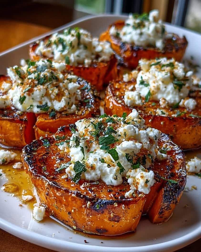 Crispy Sweet Potato Smashed Potatoes with Feta Cream and Honey Drizzle 2 Crispy Sweet Potato Smashed Potatoes with Feta Cream and Honey Drizzle