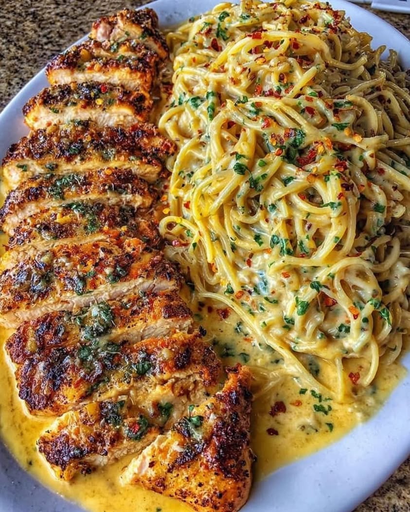 The Ultimate Garlic Parmesan Chicken Spaghetti with Spicy Cajun Cream Sauce 5 Garlic Parmesan Chicken Spaghetti in Spicy Cajun Cream Sauce
