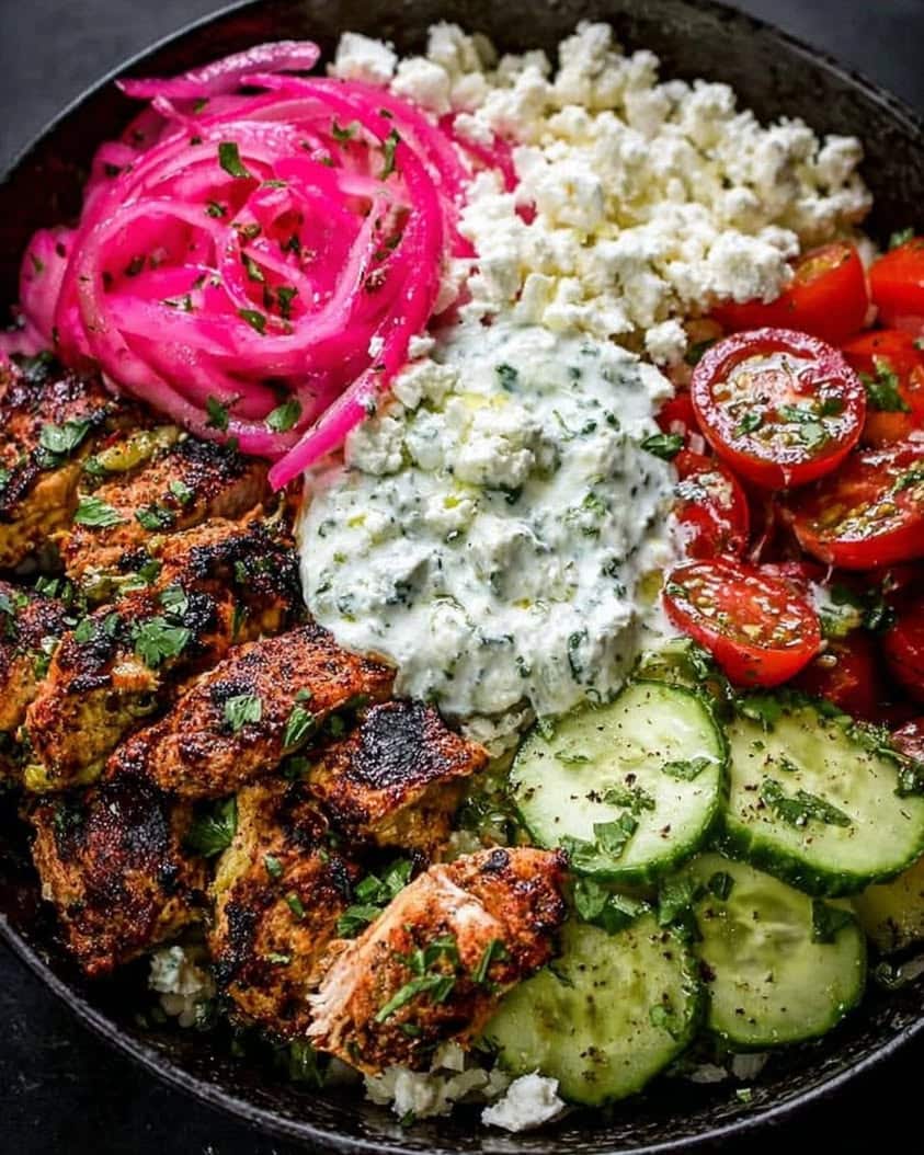 The Ultimate Loaded Mediterranean Chicken Power Bowl with Tzatziki & Feta 9 Loaded Mediterranean Chicken Power Bowl with Tzatziki Feta