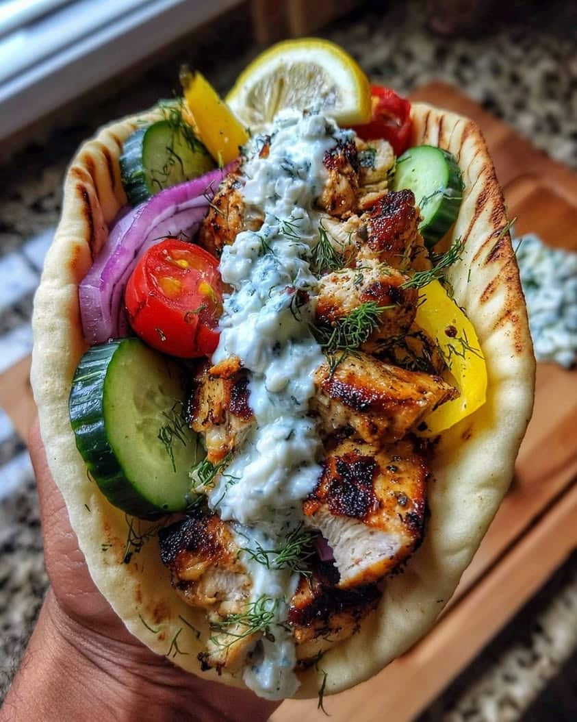 The Ultimate Mediterranean Chicken Gyros with Creamy Feta Tzatziki Recipe 4 Mediterranean Chicken Gyros with Creamy Feta Tzatziki