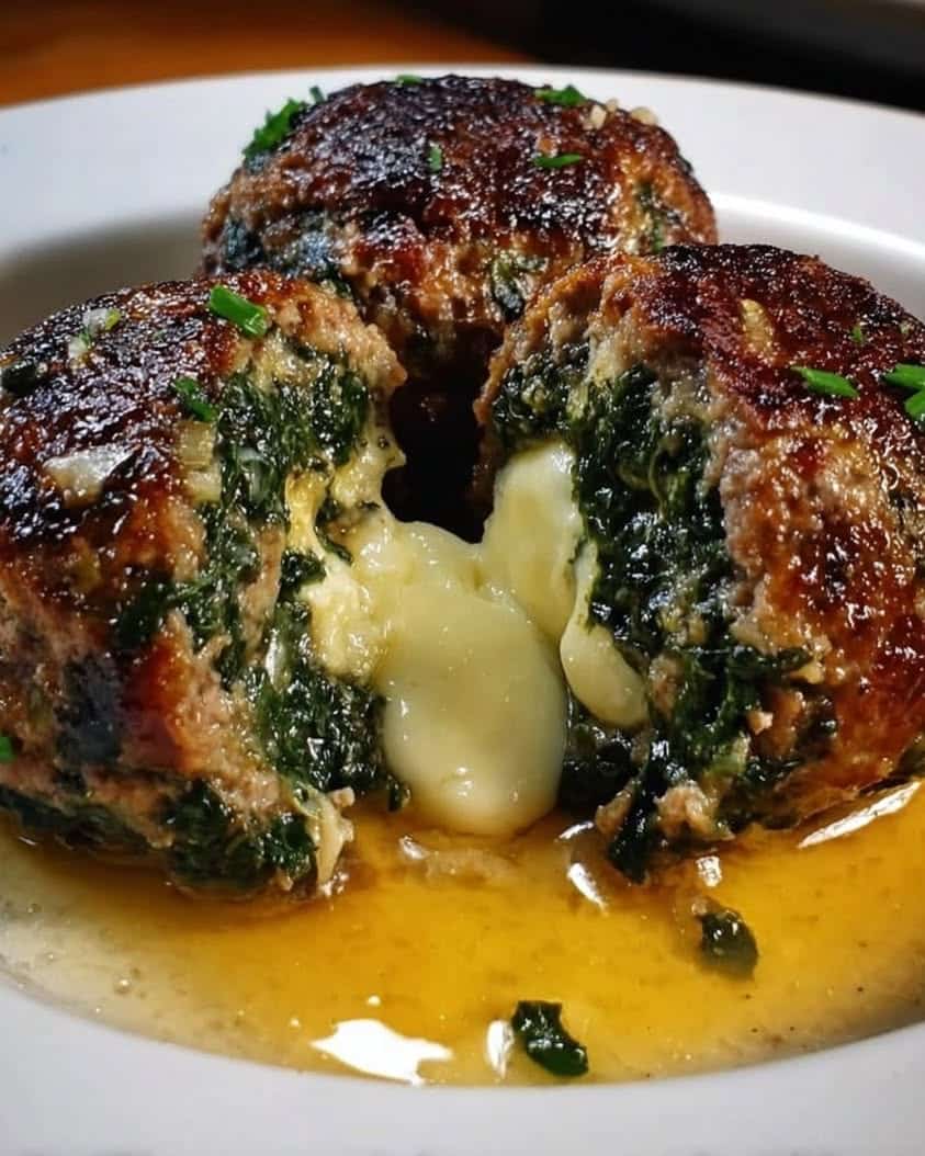 The Ultimate Spinach Garlic Meatballs Stuffed with Mozzarella Recipe 2 Spinach Garlic Meatballs Stuffed with Mozzarella