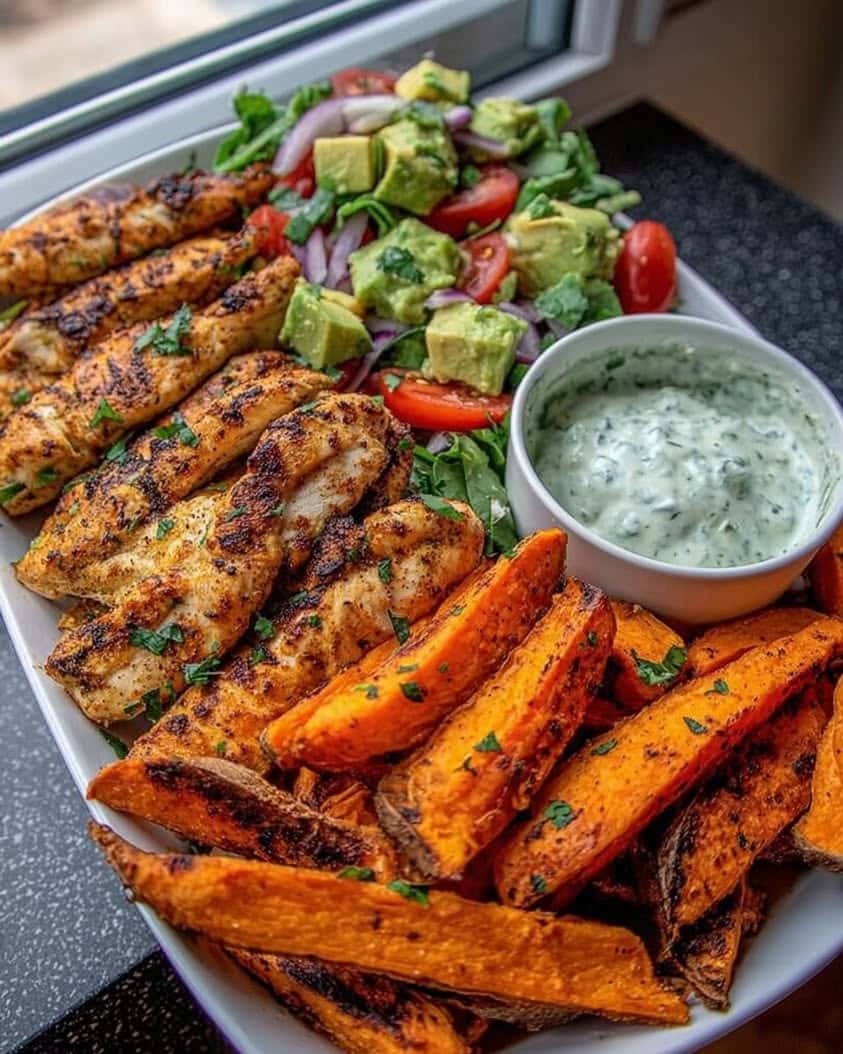 Grilled Chicken Sweet Potato Bowl with Avocado Salsa & Herbed Yogurt Dip 6 Ultimate Grilled Chicken Sweet Potato Bowl with Avocado Salsa Herbed Yogurt Dip