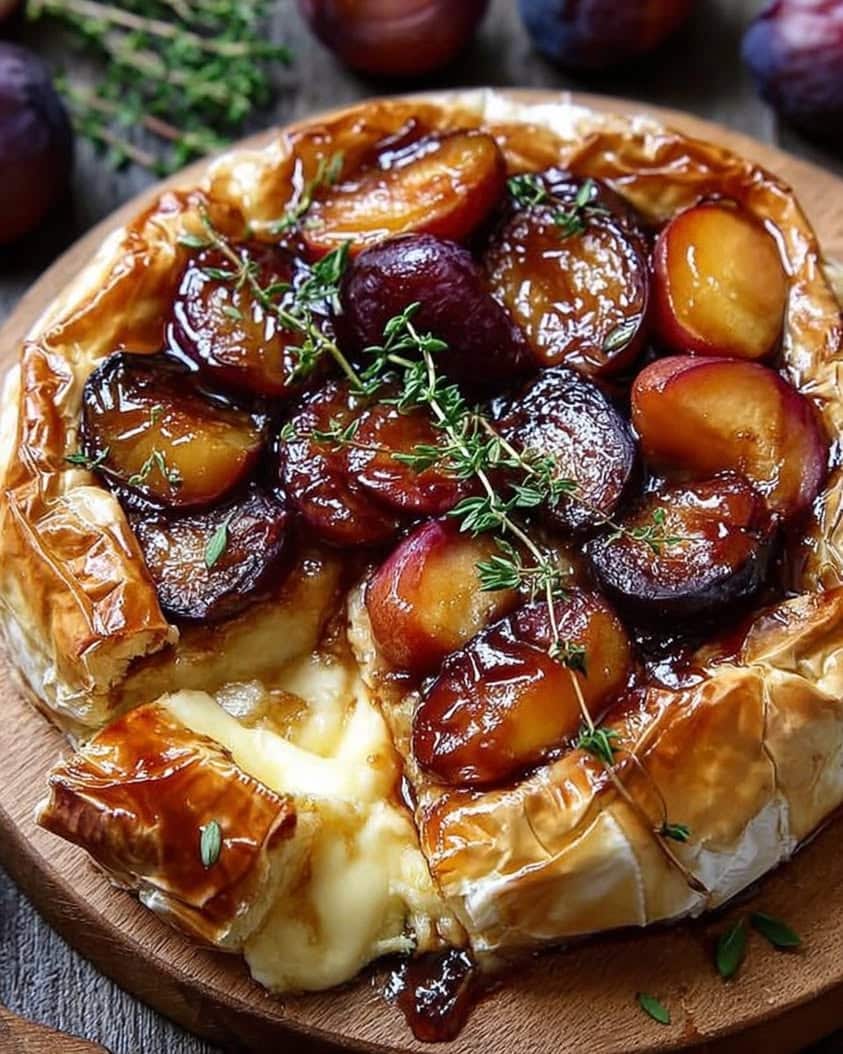 Baked Brie with Roasted Plums and Thyme: A Perfect Appetizer