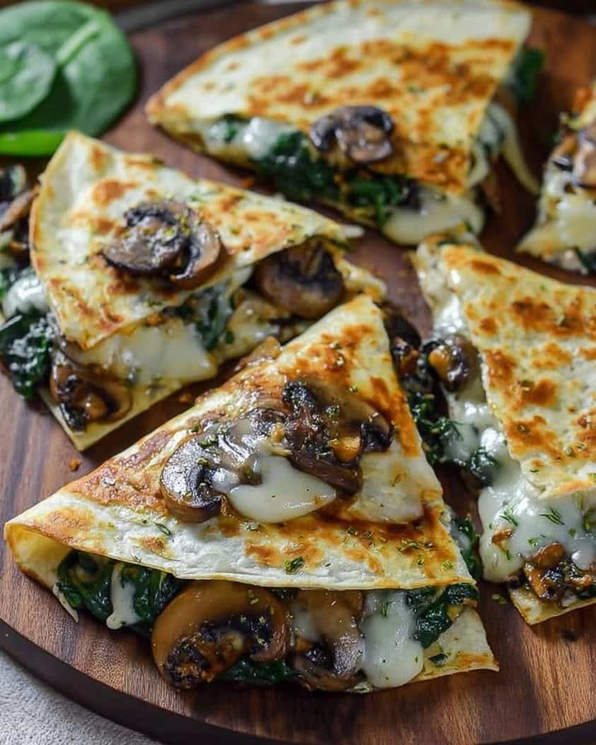 Crispy Baked Spinach Mushroom Quesadillas You Will Love 5 Baked Spinach Mushroom Quesadillas