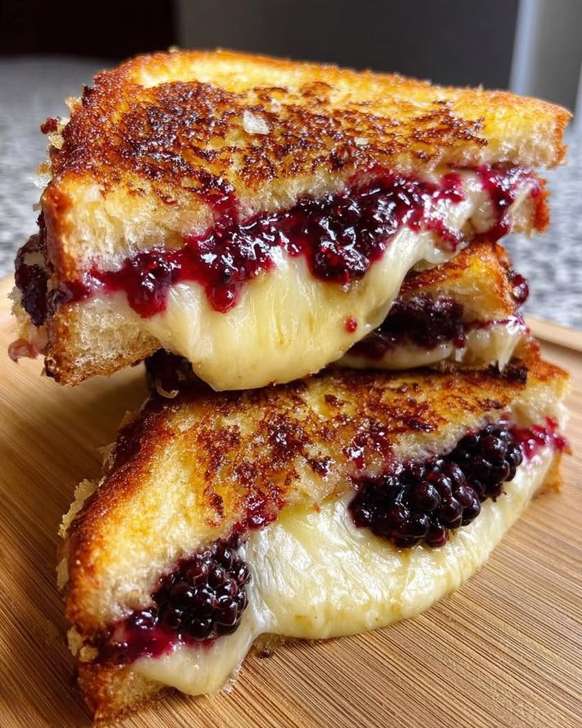 Brie Blackberry Jam Grilled Cheese