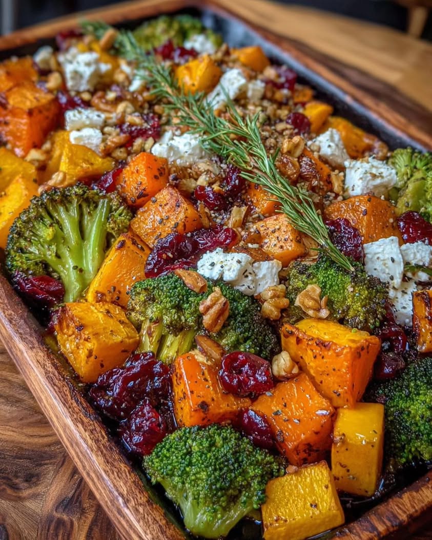 Caramelized Butternut Squash and Veggie Bake with Cranberry-Honey Glaze 10 Caramelized Butternut Squash Carrots Broccoli Sweet Potato with Feta Walnuts Cranberry Honey Glaze