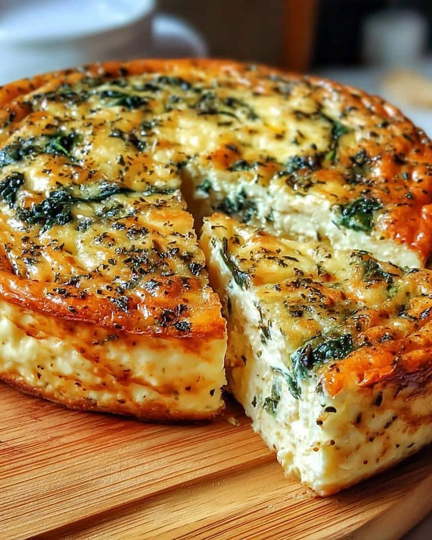 Cottage Cheese Spinach Crustless Quiche 1