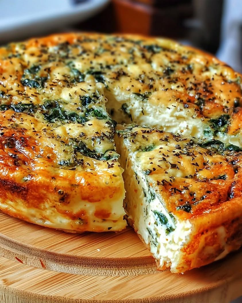 Cottage Cheese Spinach Crustless Quiche