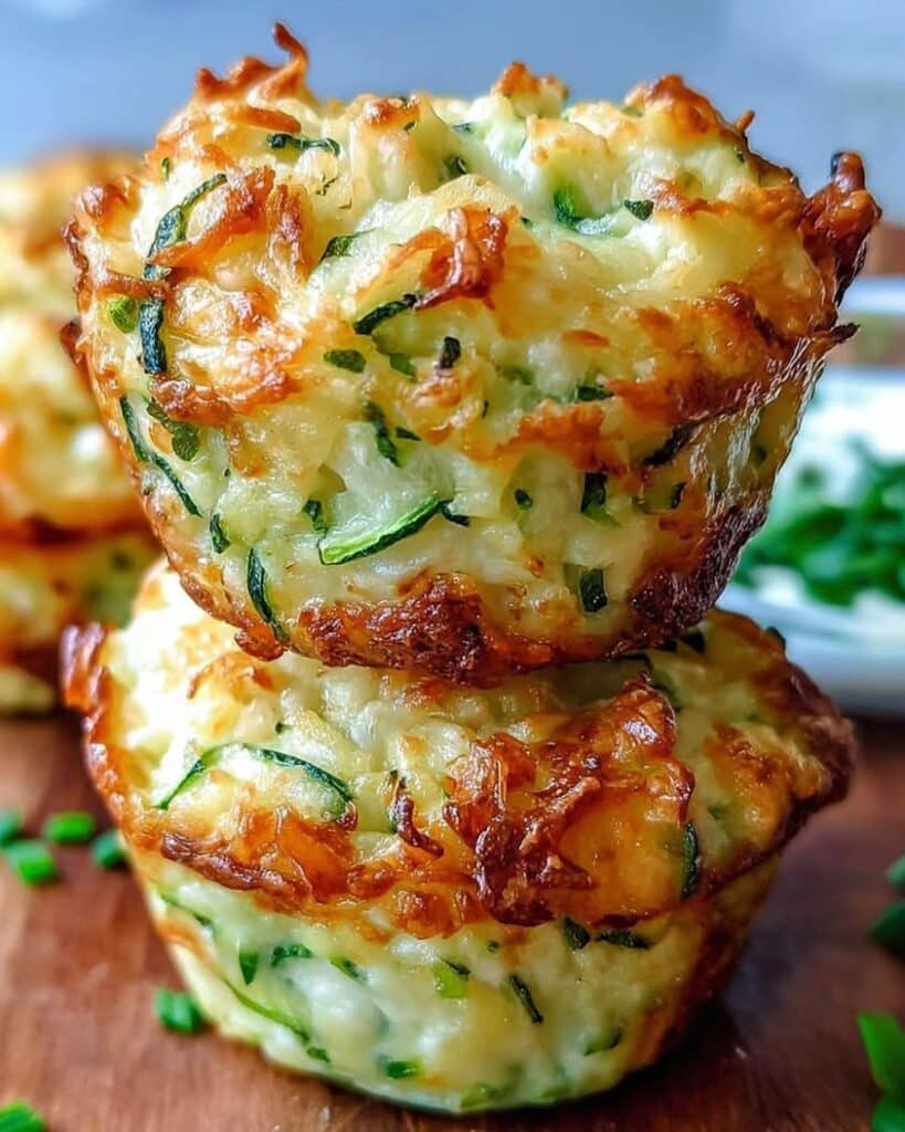 Crispy Parmesan Zucchini Potato Muffins