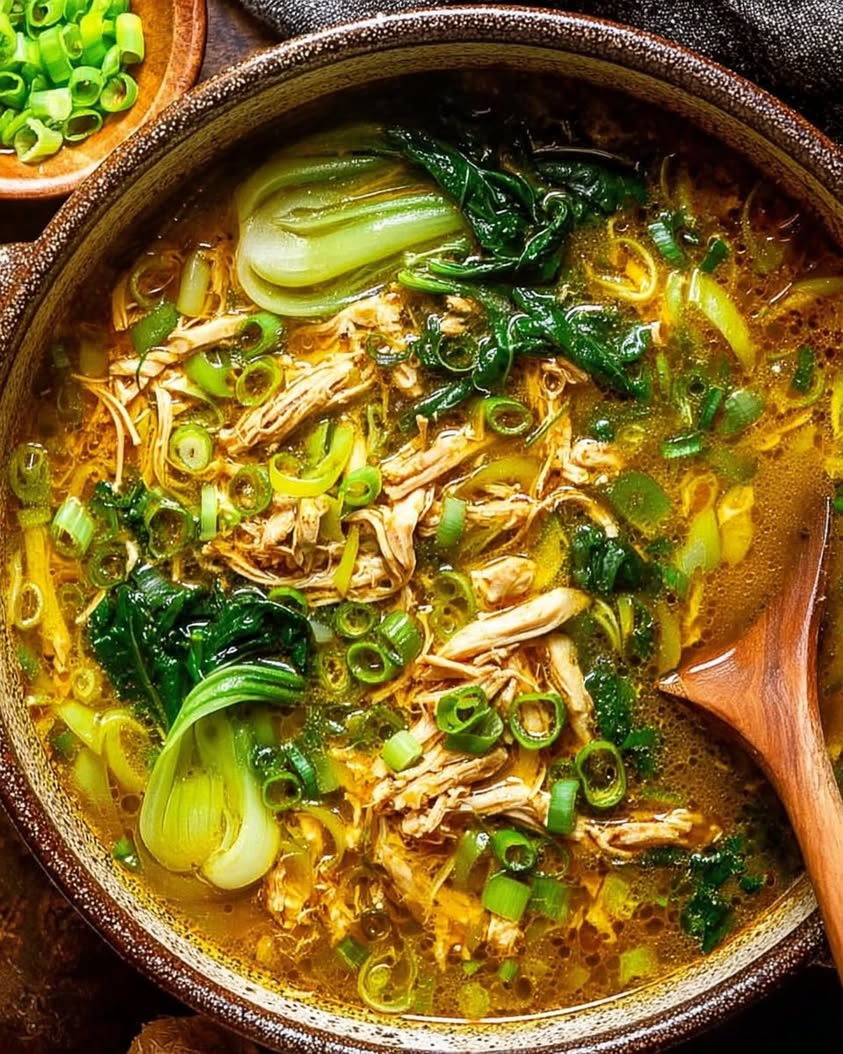 Ginger Chicken and Rice Soup with Bok Choy Recipe 11 Ginger Chicken and Rice Soup with Bok Choy