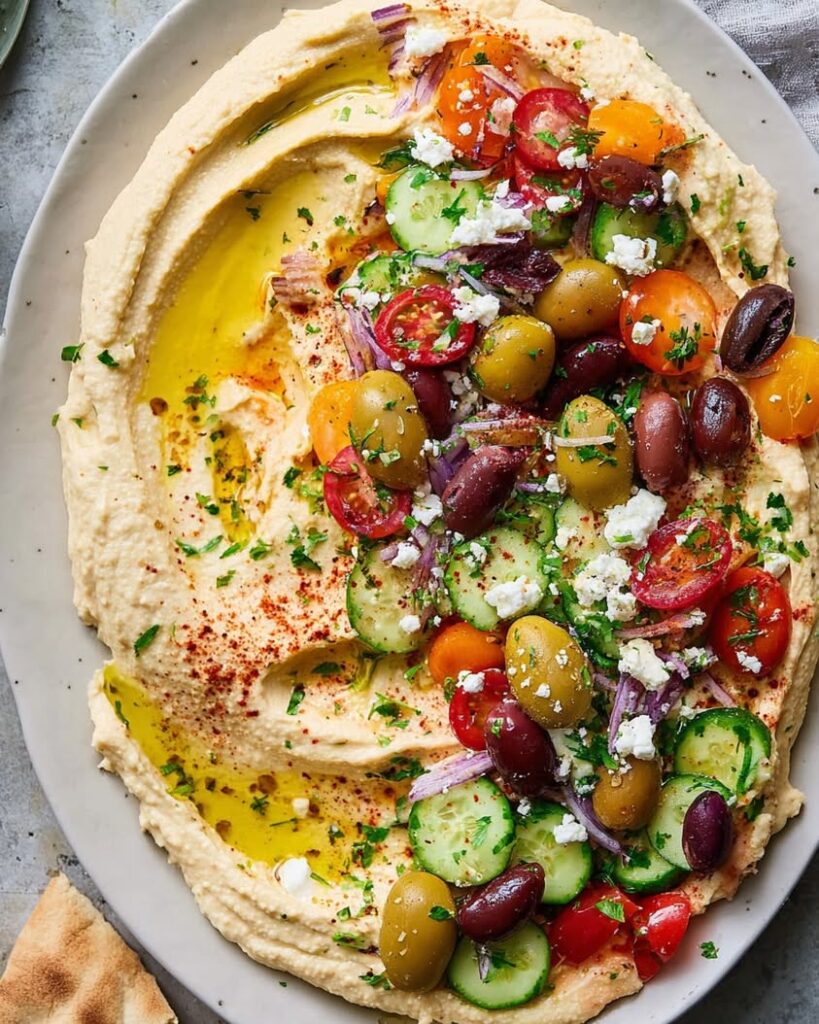 Greek Style Loaded Hummus 1