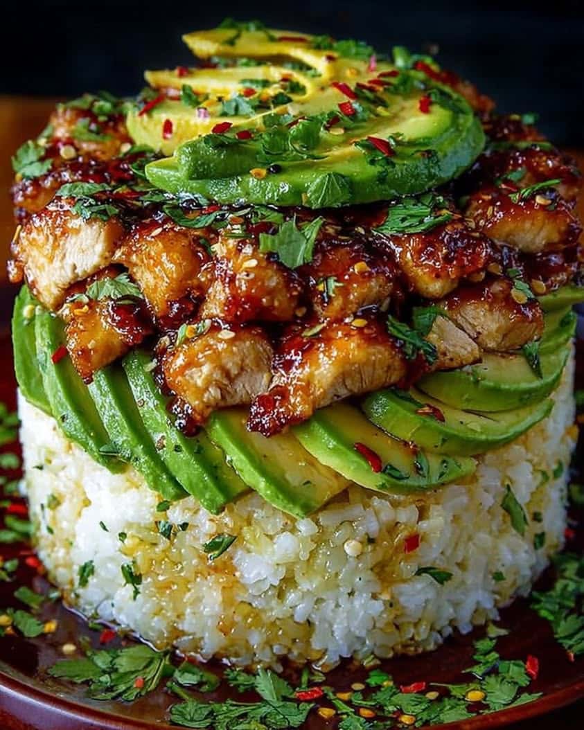 Honey Lime Chicken & Avocado Rice Stack Recipe 4 Honey Lime Chicken Avocado Rice Stack