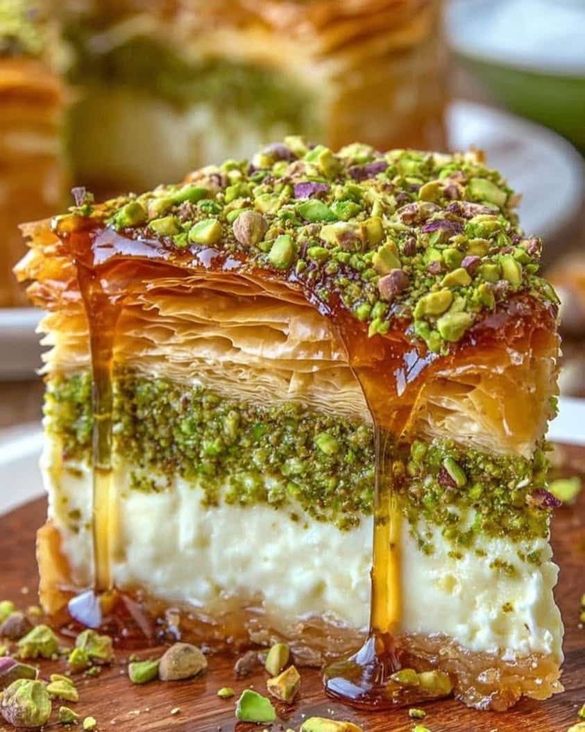Honeyed Pistachio Baklava Cheesecake 1