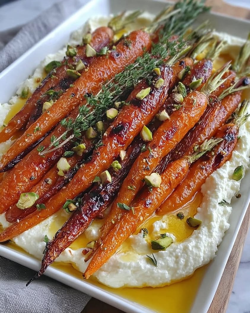 Roasted Carrots with Whipped Ricotta and Hot Honey