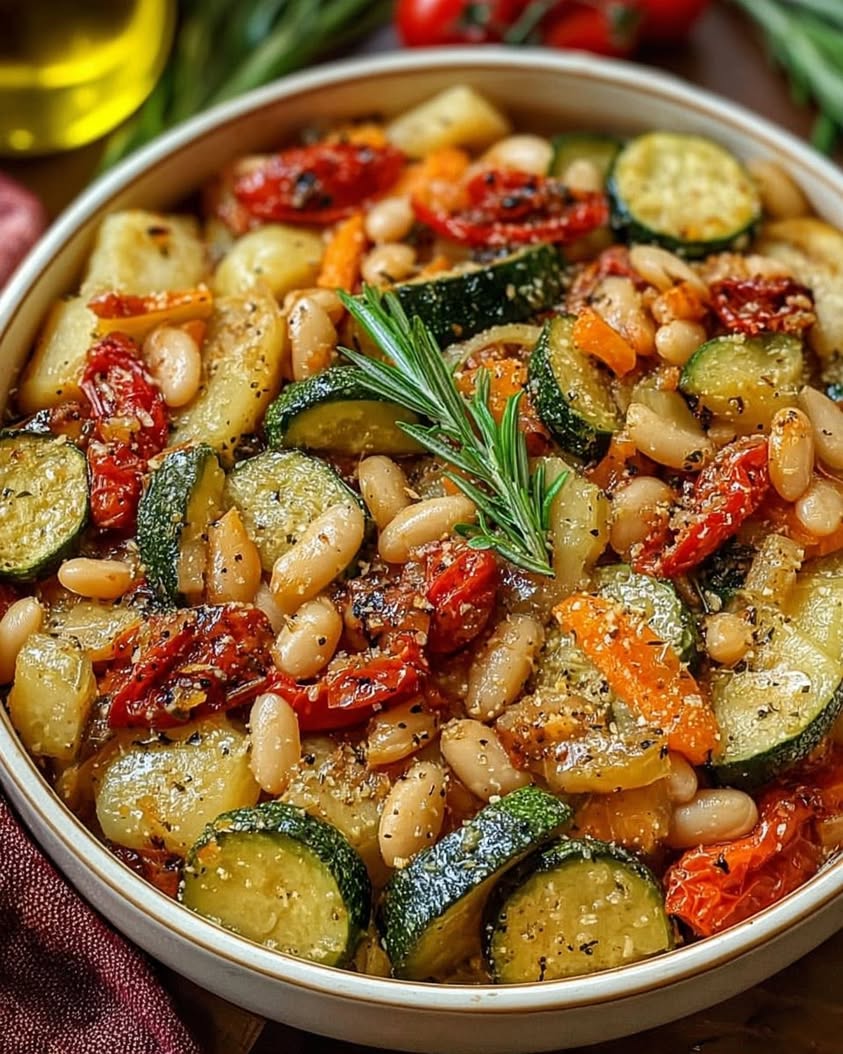 Rustic Roasted Vegetable Bake with Cannellini Beans 1